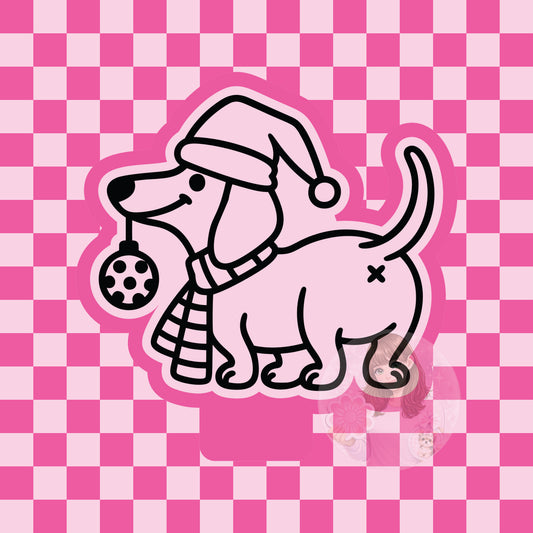 Christmas Dachshund butt silicone freshie mold