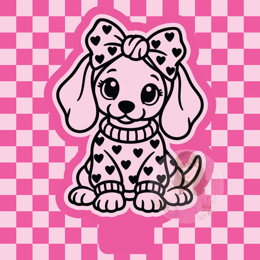 Dachshund heart sweater silicone freshie mold