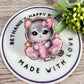 Kitty in tutu retractable badge reel