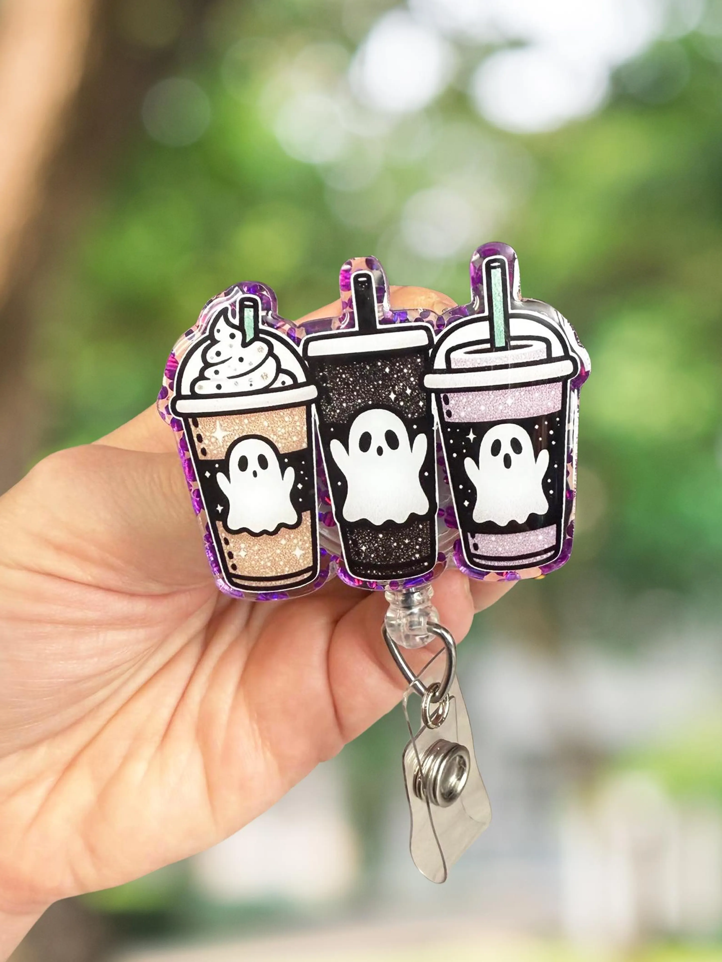 Halloween Coffees Retractable Badge Reel