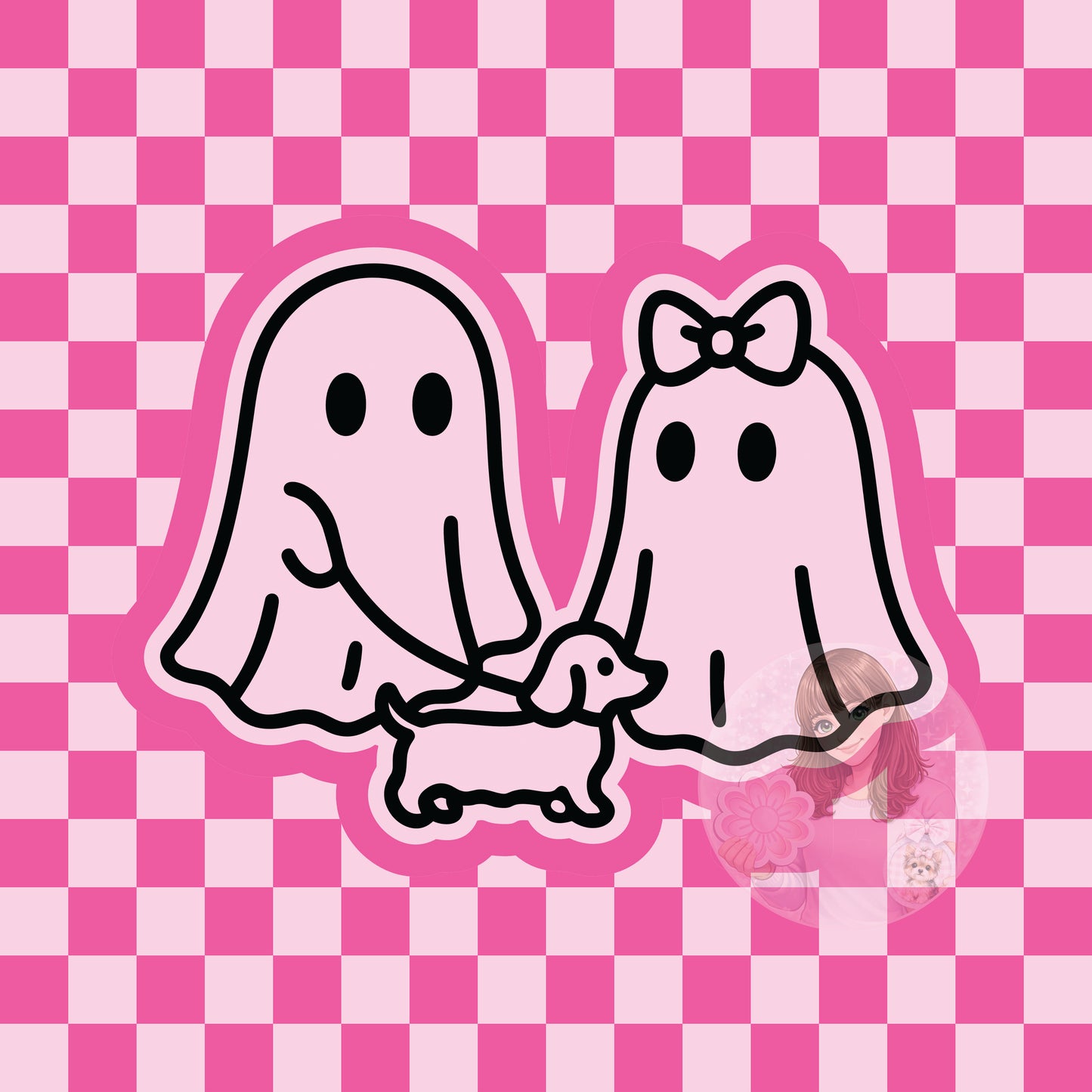 Ghost couple with dog silicone freshie mold