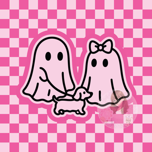 Ghost couple with dog silicone freshie mold