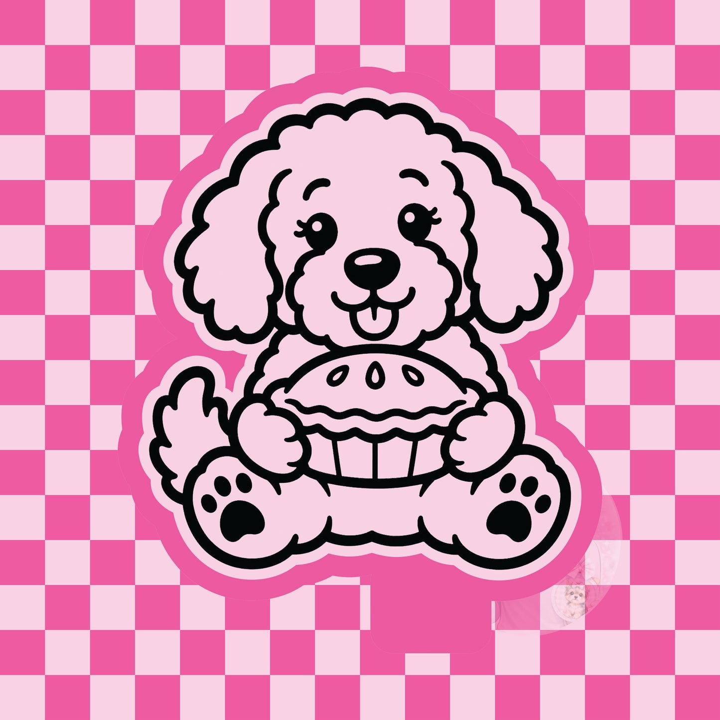 Goldendoodle holding pie silicone freshie mold