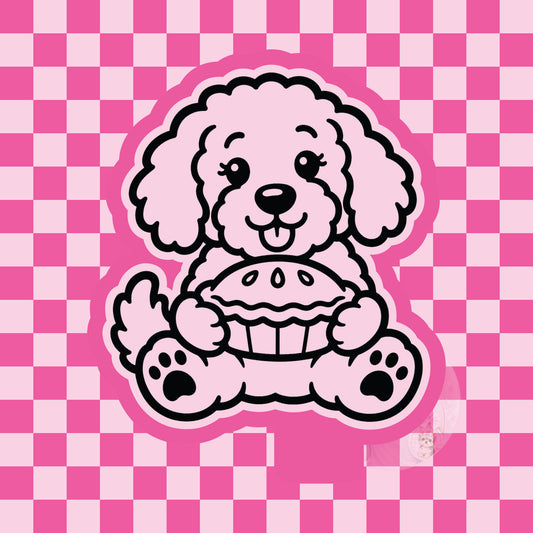 Goldendoodle holding pie silicone freshie mold