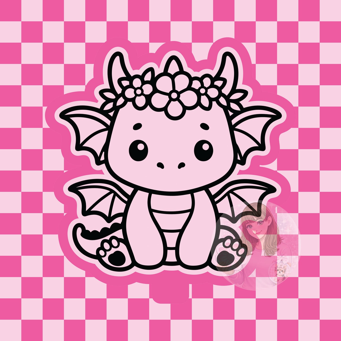 Dragon with flower crown silicone freshie mold