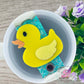 Rubber duck acrylic cup topper, duck tumbler topper, duck gifts, tag for tumbler, personalized name tag for tumbler, 20oz, 30oz, 40oz