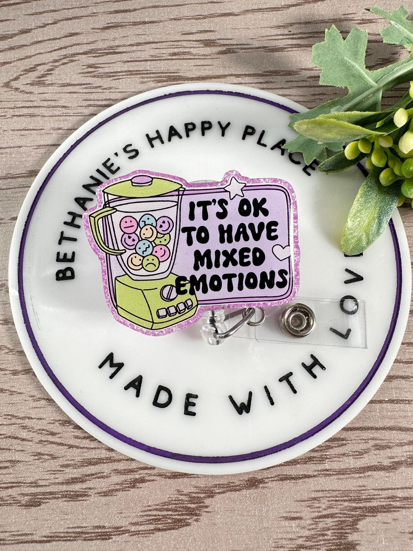 It's ok to have mixed emotions mental health badge reel