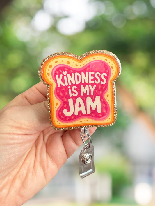 Kindness is My Jam Retractable Badge Reel