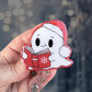 Christmas ghost reading retractable badge reel