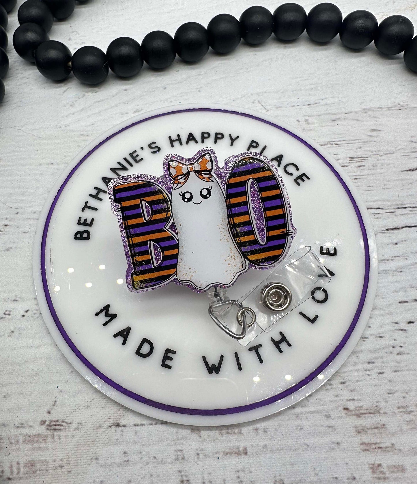 Halloween Boo badge reel