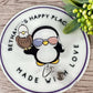 Patriotic penguin with eagle retractable badge reel