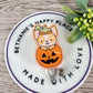 Halloween Corgi pumpkin retractable badge reel