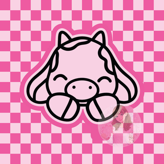 Cute floppy eared cow head silicone freshie mold