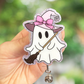 Ghost with Broom Retractable Badge Reel