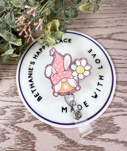 Spring gnome retractable badge reel
