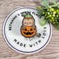 Halloween pumpkin sloth retractable badge reel