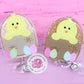 Easter chick in basket badge reel