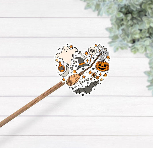 Halloween heart sticker