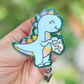 Doing my best dinosaur retractable badge reel