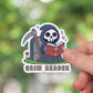 Grim reader sticker