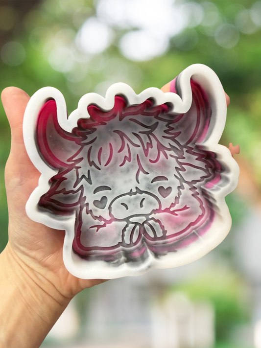 Cow with heart cheeks mold - READY TO SHIP