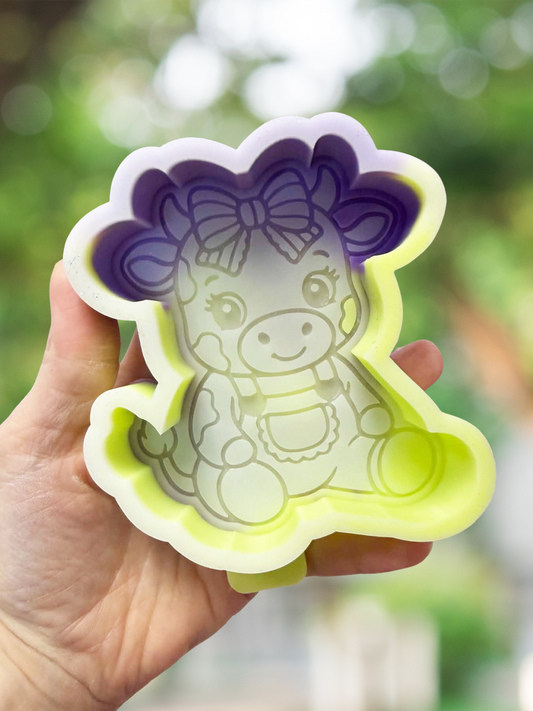 Cow in overalls mold - READY TO SHIP