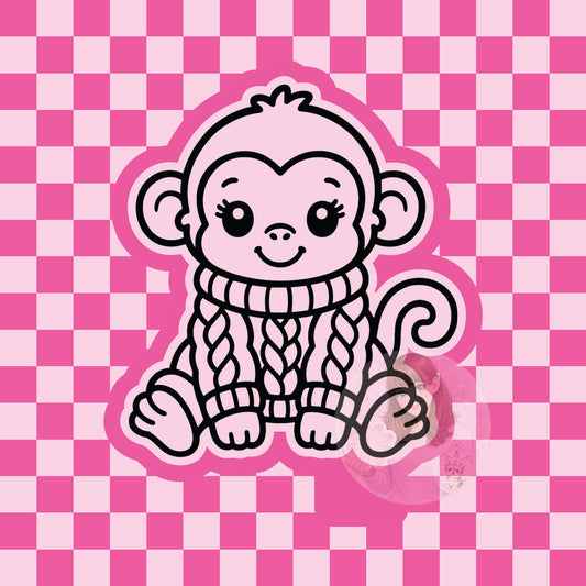 Monkey in knitted sweater silicone freshie mold