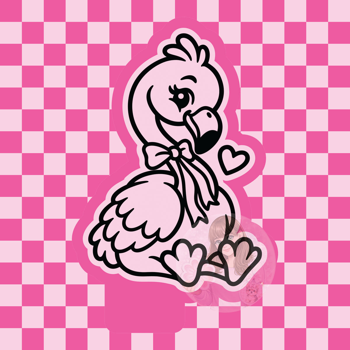 Flamingo with heart silicone freshie mold