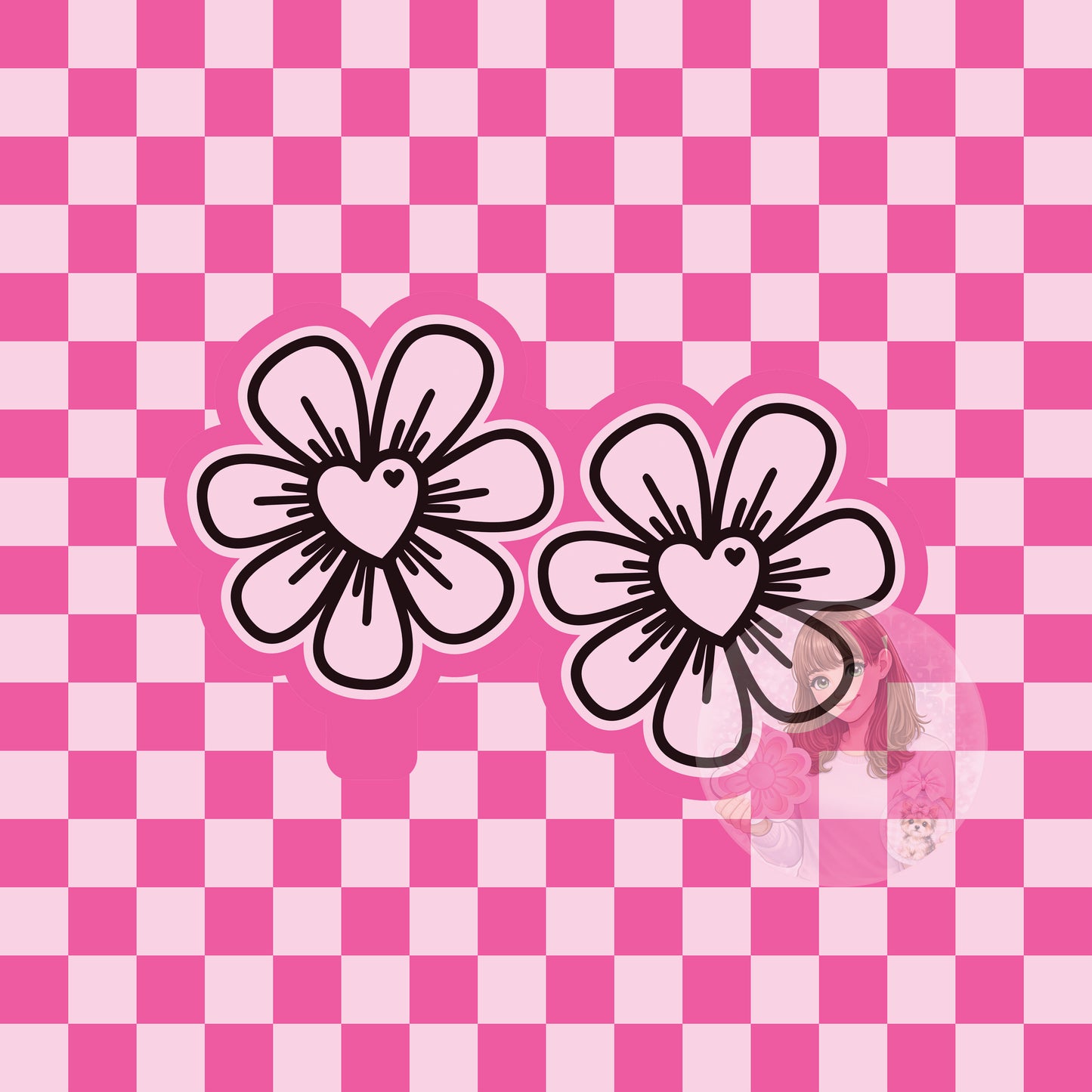 Heart flower vent clip set