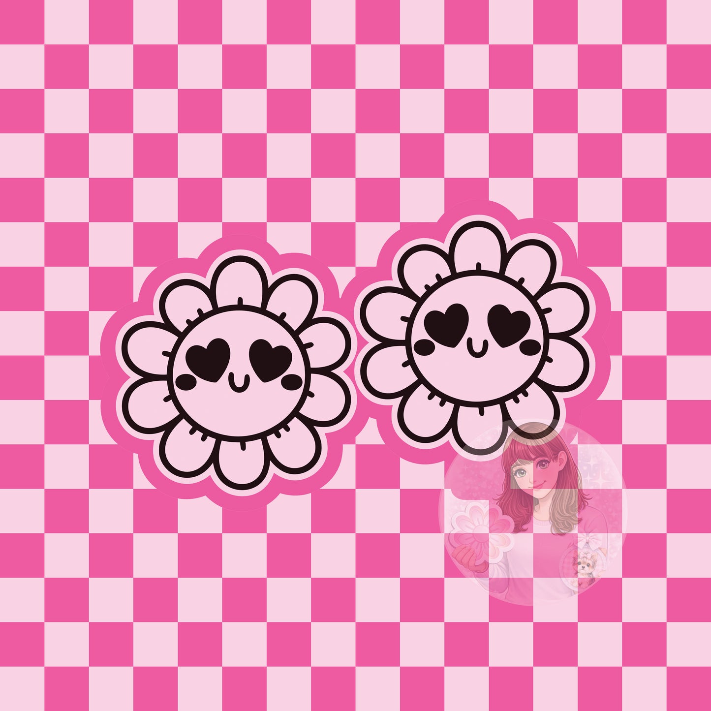 Heart face flower vent clip silicone freshie mold