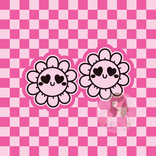 Heart face flower vent clip silicone freshie mold