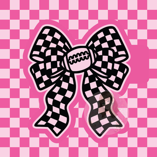 Checkered football bow silicone freshie mold