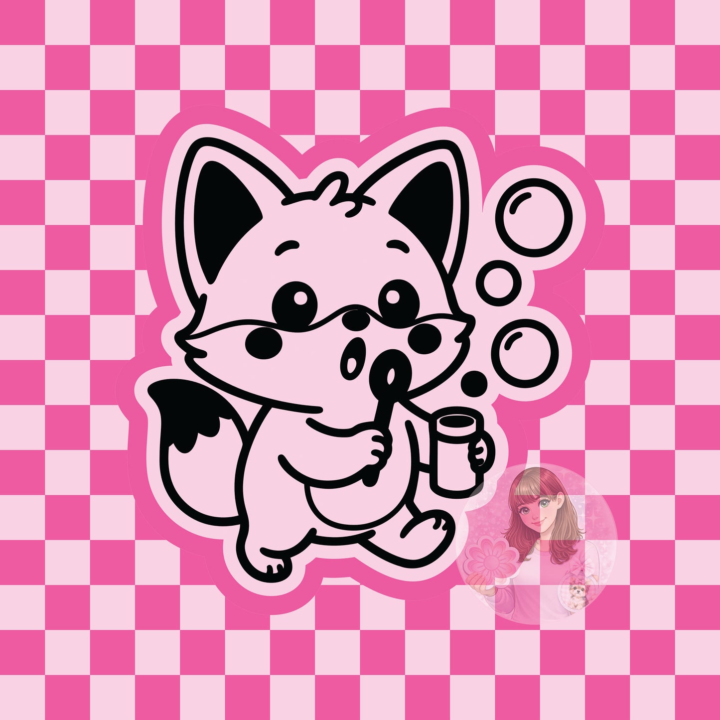 Fox blowing bubbles silicone freshie mold