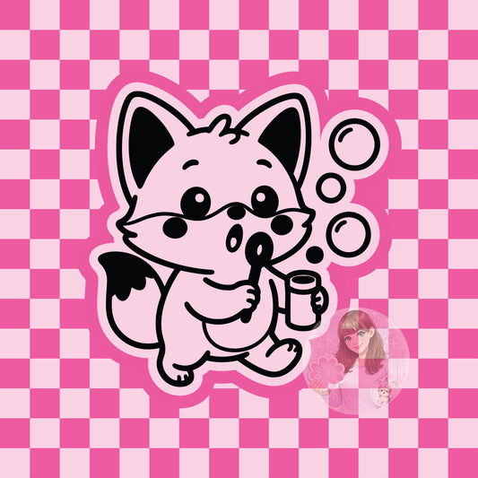 Fox blowing bubbles silicone freshie mold