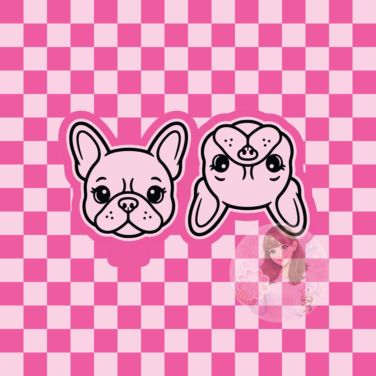 Frenchie dog head vent clip mold