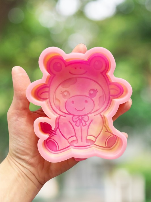 Cow in frog costume mold - READY TO SHIP