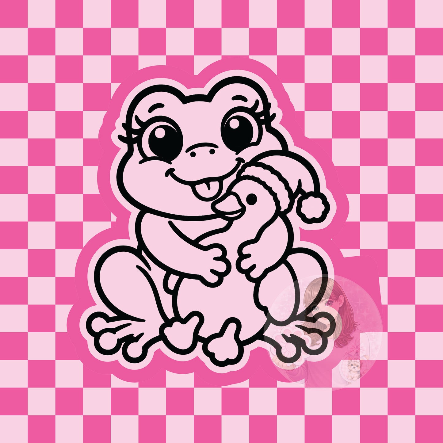 Frog with plush Christmas goose silicone freshie mold
