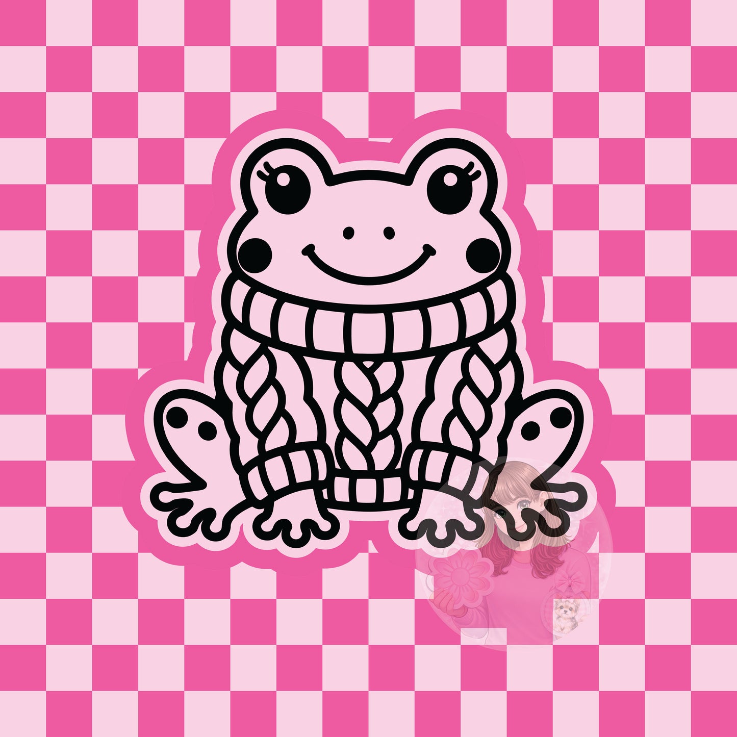 Frog in knitted sweater silicone freshie mold