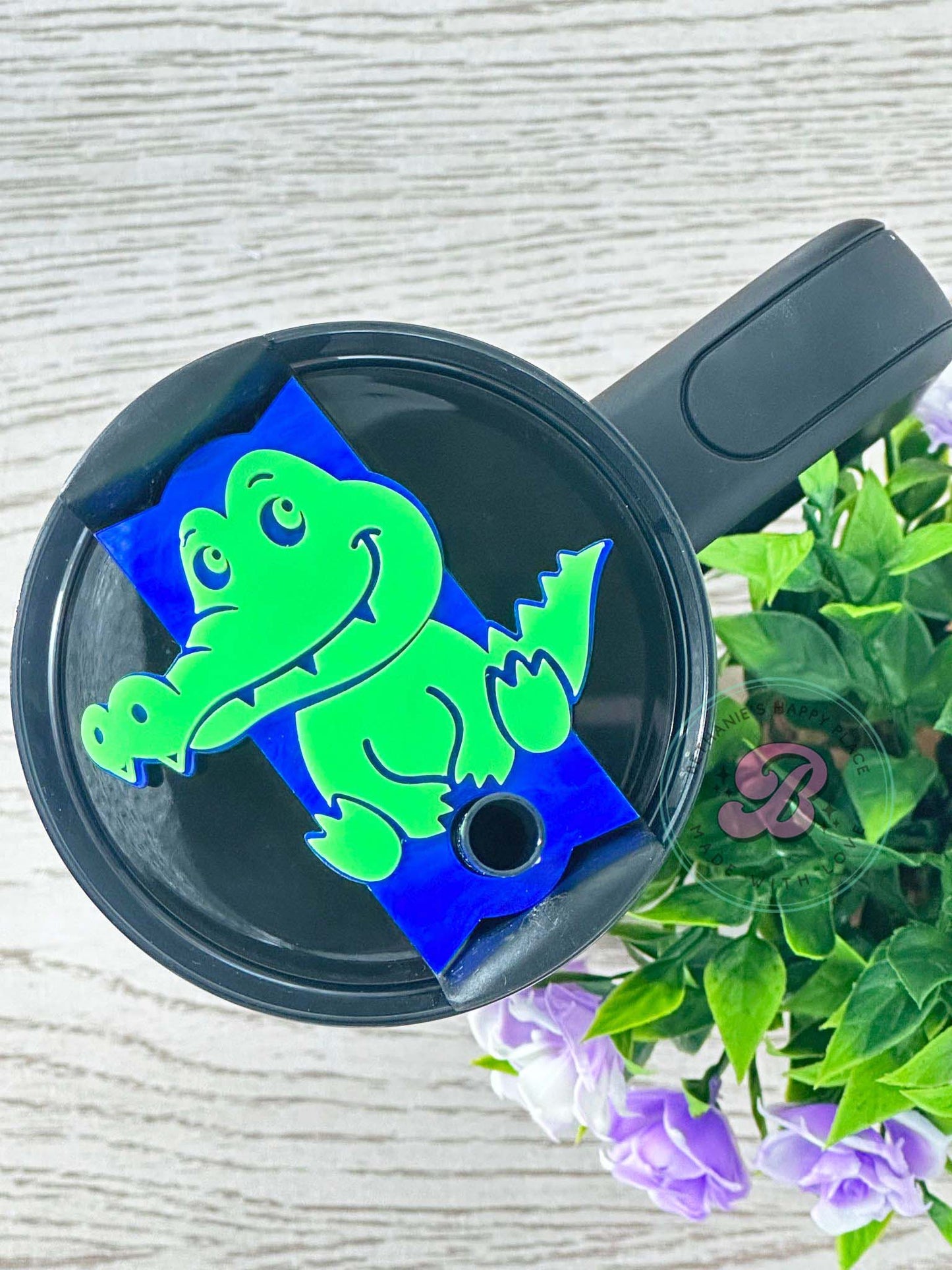 Gator cup topper, alligator cup topper, tumbler tag, school mascot tumbler tag, acrylic gator topper for cup, alligator gifts, teacher gifts