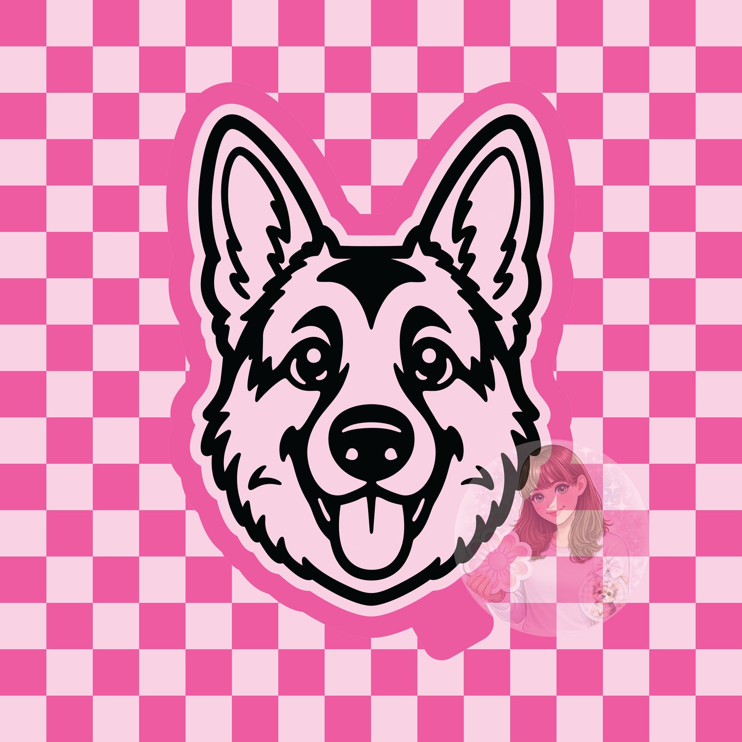 German Shepherd dog head silicone freshie mold