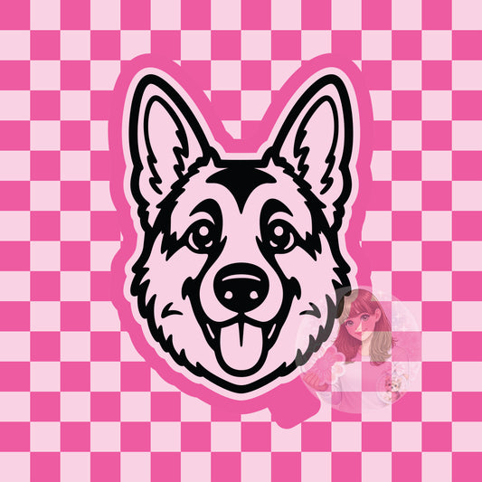 German Shepherd dog head silicone freshie mold