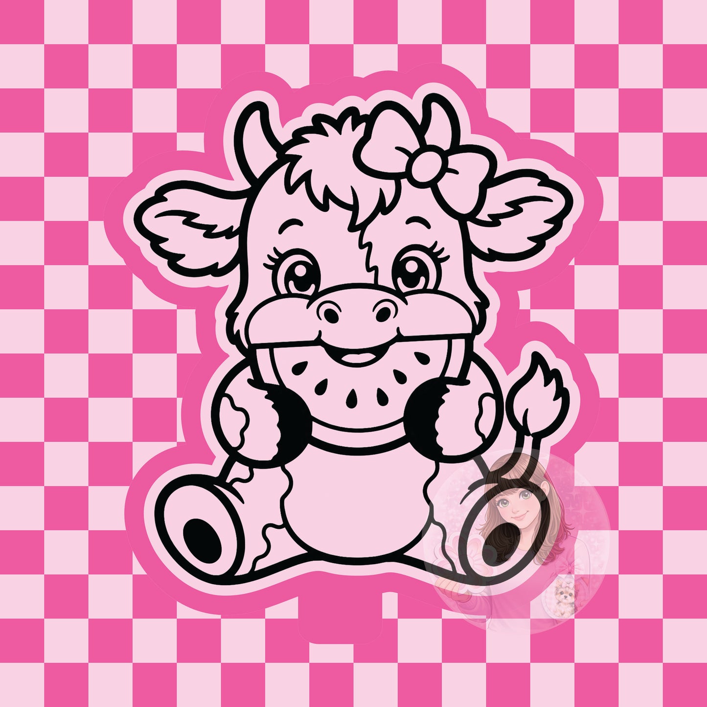 Cow eating watermelon silicone freshie mold