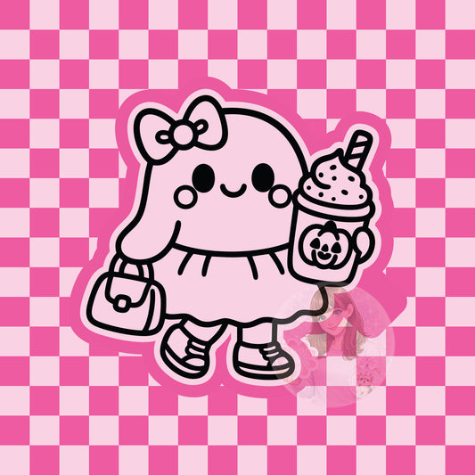 Ghost with skirt and coffee silicone freshie mold