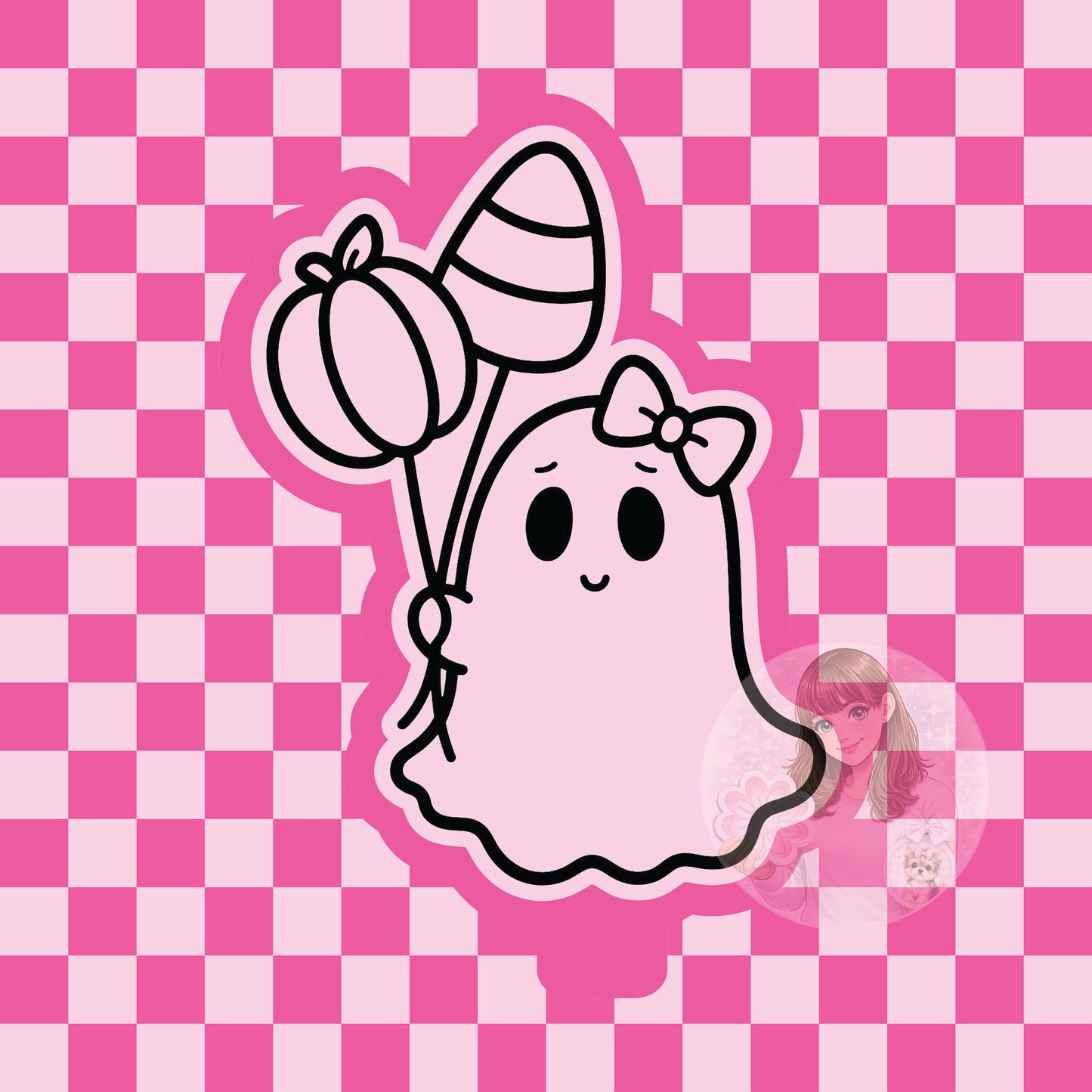 Ghost with balloons silicone freshie mold