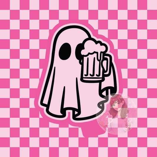 Ghost with beer silicone freshie mold