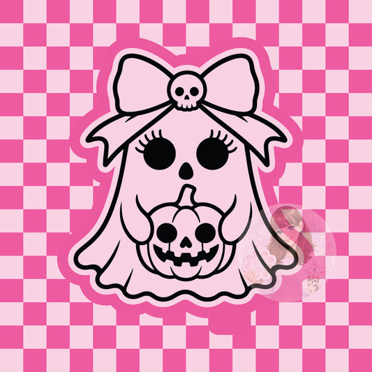 Ghostie with skull bow silicone freshie mold