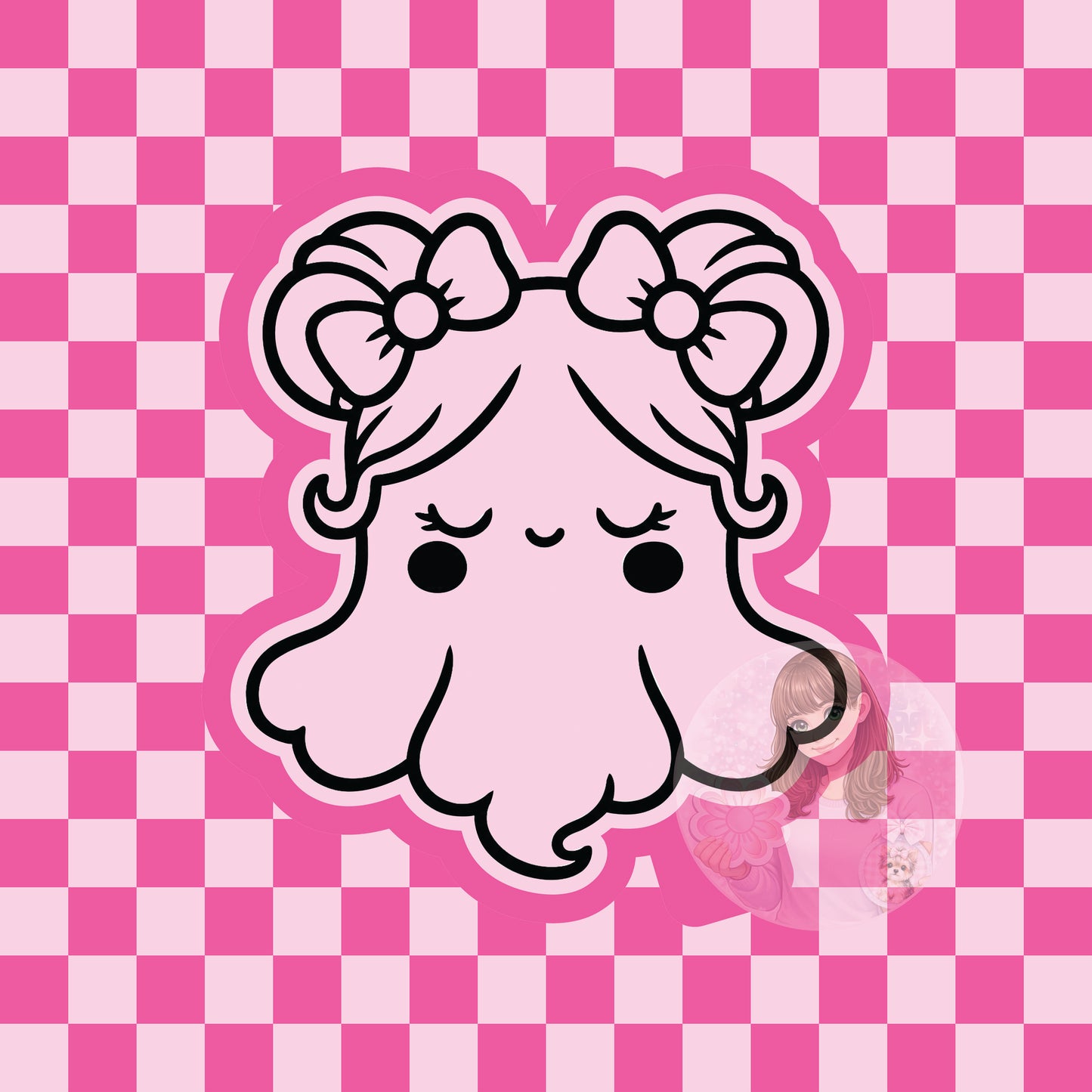 Ghost with pigtails silicone freshie mold