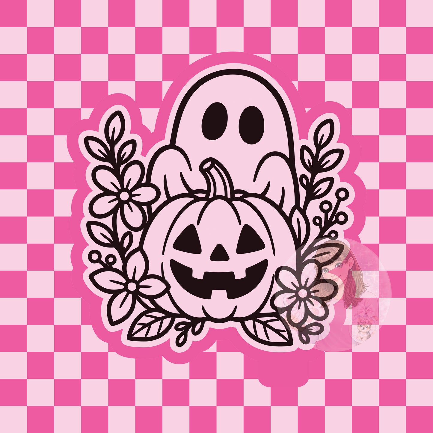 Floral pumpkin and ghost silicone freshie mold