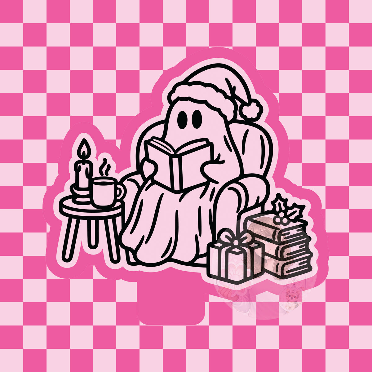 Christmas ghost reading silicone freshie mold