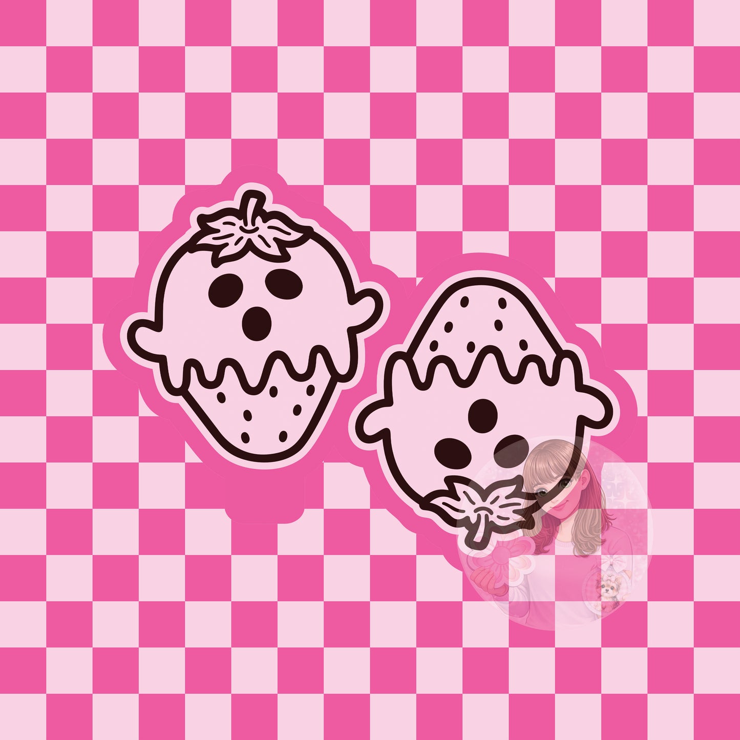 Ghost strawberry vent clip silicone freshie mold